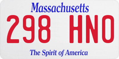 MA license plate 298HN0