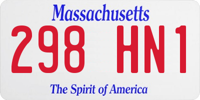 MA license plate 298HN1