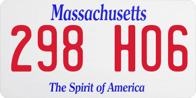 MA license plate 298HO6