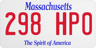 MA license plate 298HP0