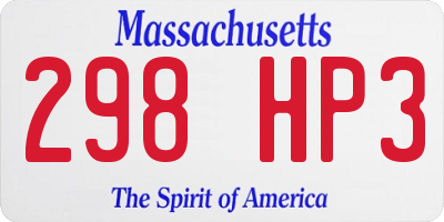 MA license plate 298HP3