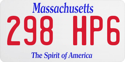 MA license plate 298HP6