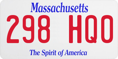 MA license plate 298HQ0