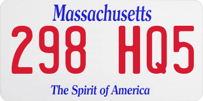 MA license plate 298HQ5