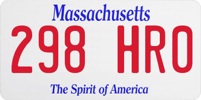 MA license plate 298HR0