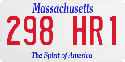 MA license plate 298HR1