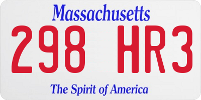 MA license plate 298HR3
