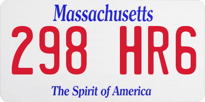 MA license plate 298HR6
