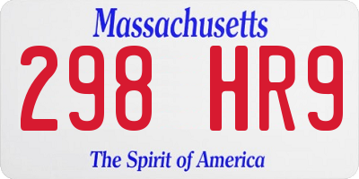 MA license plate 298HR9