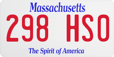 MA license plate 298HS0