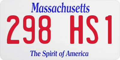 MA license plate 298HS1