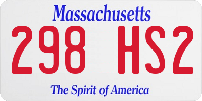 MA license plate 298HS2