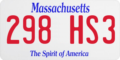 MA license plate 298HS3