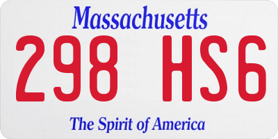 MA license plate 298HS6