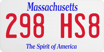 MA license plate 298HS8