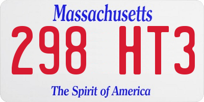 MA license plate 298HT3