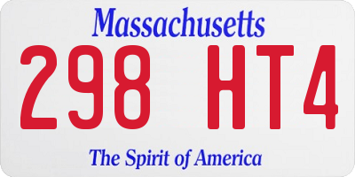 MA license plate 298HT4