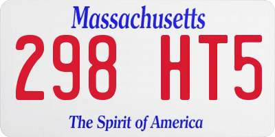 MA license plate 298HT5