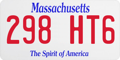 MA license plate 298HT6