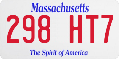 MA license plate 298HT7