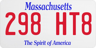 MA license plate 298HT8