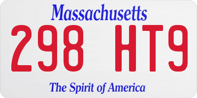 MA license plate 298HT9