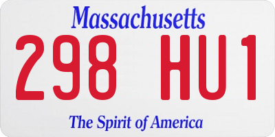 MA license plate 298HU1