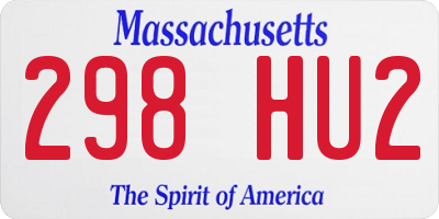 MA license plate 298HU2