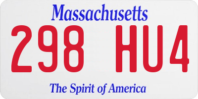MA license plate 298HU4