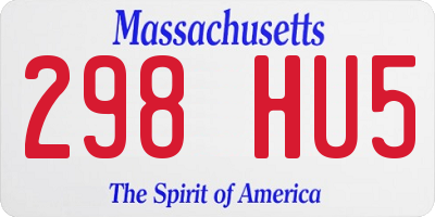 MA license plate 298HU5