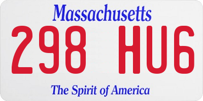 MA license plate 298HU6