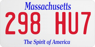 MA license plate 298HU7