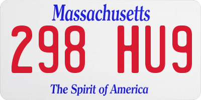 MA license plate 298HU9