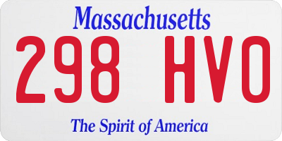 MA license plate 298HV0