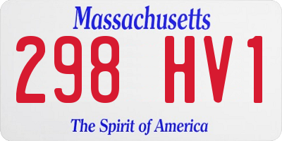 MA license plate 298HV1