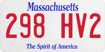 MA license plate 298HV2