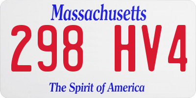 MA license plate 298HV4