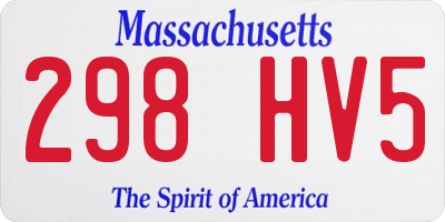 MA license plate 298HV5
