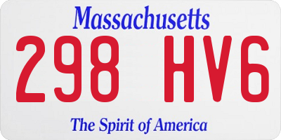 MA license plate 298HV6