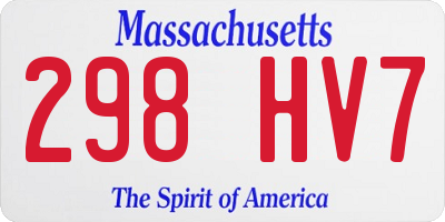 MA license plate 298HV7