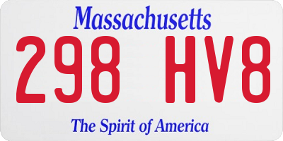 MA license plate 298HV8