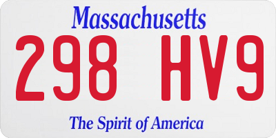 MA license plate 298HV9