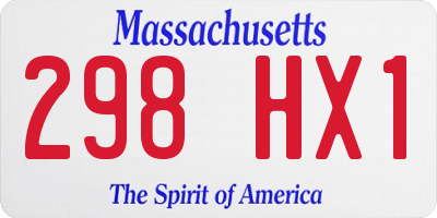 MA license plate 298HX1