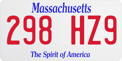 MA license plate 298HZ9