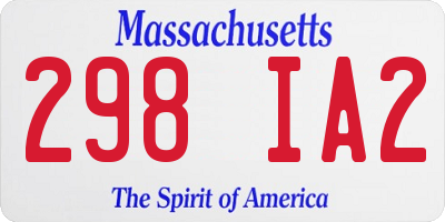 MA license plate 298IA2