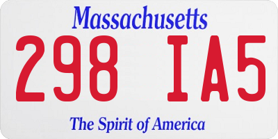 MA license plate 298IA5