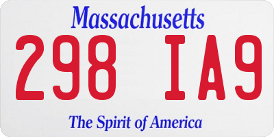 MA license plate 298IA9