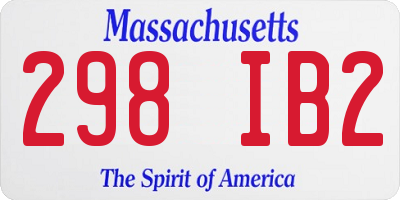 MA license plate 298IB2