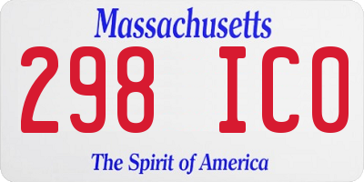 MA license plate 298IC0