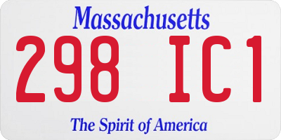 MA license plate 298IC1